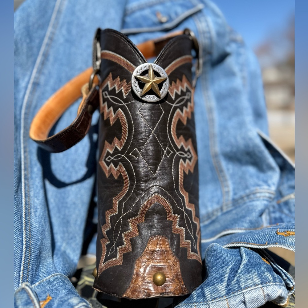 Cowboy Boot Bag Co Upcycled Cowboy Boot Purse One-of-a-Kind Artisan Leather Tote
